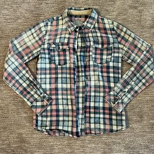 Burton Plaid button up shirt, size small